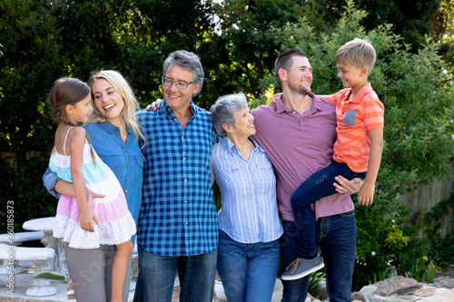 Three generation Caucasian family spending time in their garden © WavebreakMediaMicro