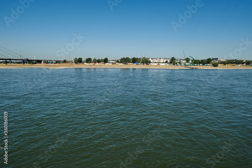 Dusseldorf, Germany – July 24, 2019: The Rhine in Düsseldorf