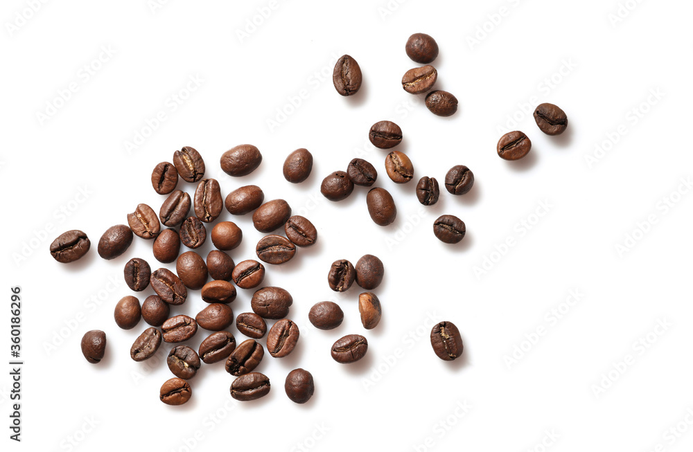 Group of coffee beans isolated on white background Group of coffee beans isolated on white background