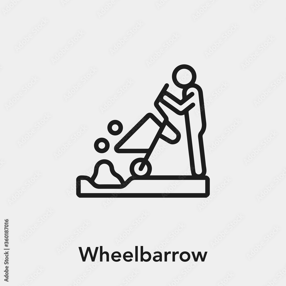 wheelbarrow icon vector sign symbol