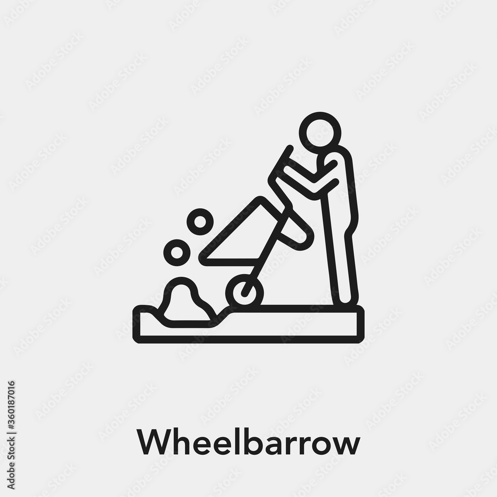 wheelbarrow icon vector sign symbol wheelbarrow icon vector sign symbol