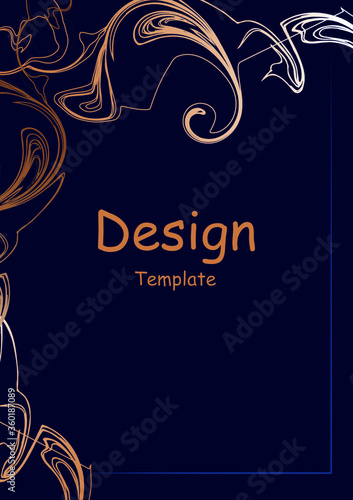 Wedding Invitation, Thank you Card, posters, modern card Design. Trendy Marble background, Marbling texture design in navy blue ,green turquoise and golden texture vector