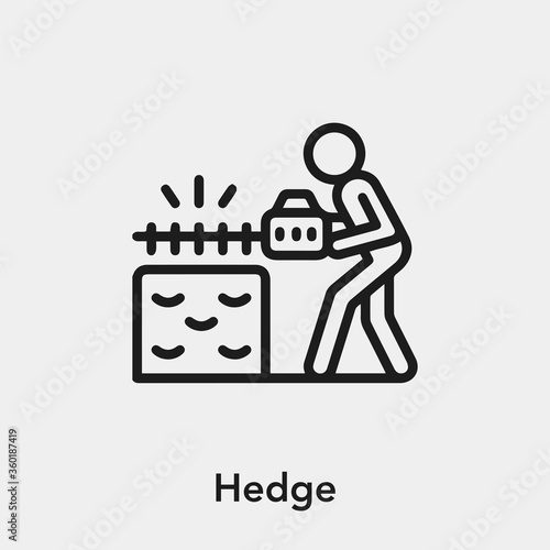 hedge icon vector. Linear style sign for mobile concept and web design. hedge symbol illustration. Pixel vector graphics - Vector.