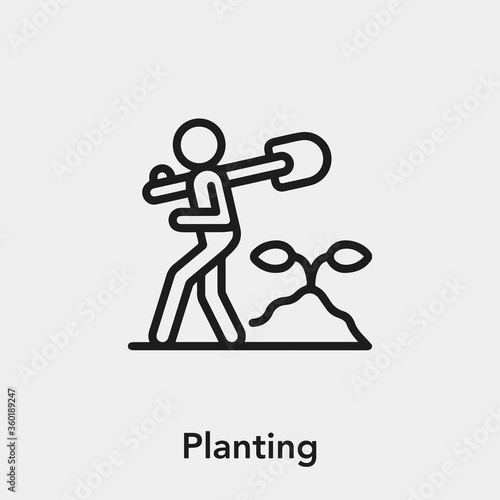 planting icon vector sign symbol