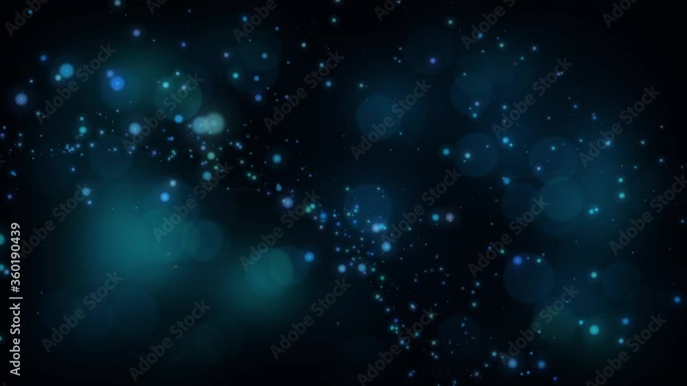 Digitally generated video of blue glowing spots against black background Digitally generated video of blue glowing spots against black background