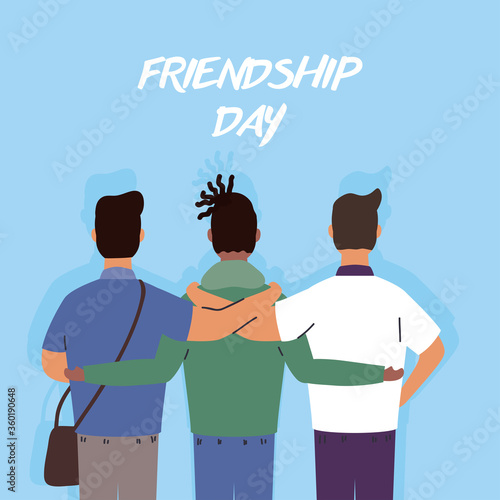 young interracial boys characters in Friendship day celebration