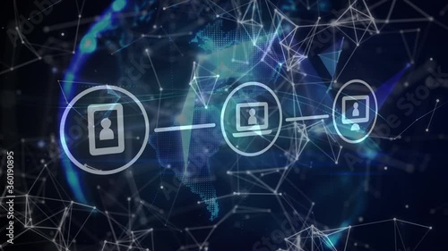 3D Earth globe with connexion around it