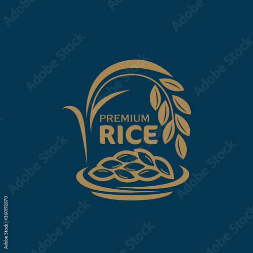 paddy rice premium organic natural product banner logo vector design