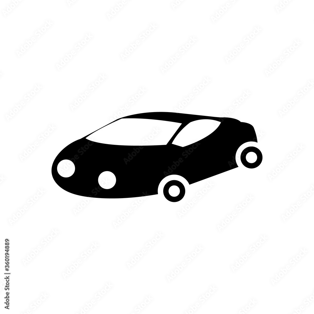 Fototapeta premium Running car icon vector illustration on white background and color editable