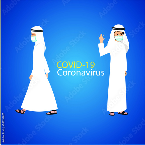 Arab Covid-19 corona virus arabic man