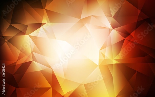 Dark Orange vector abstract mosaic pattern. Shining colorful illustration with triangles. Brand new design for your business.