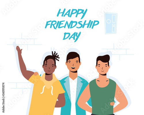 young interracial boys characters in Friendship day celebration