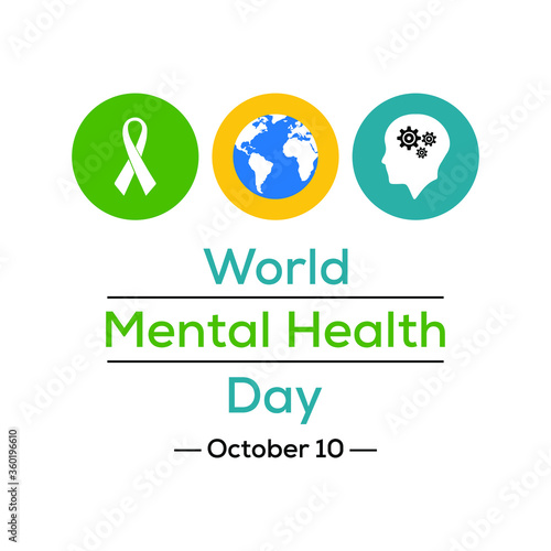 World Mental Health Day is an international day for global mental health education, awareness and advocacy against social stigma. Vector illustration.