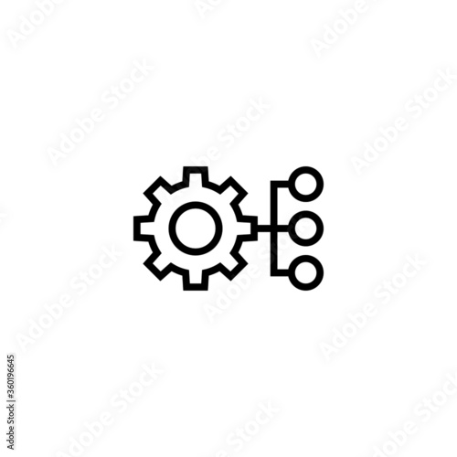 Data Integration icon in black line style icon, style isolated on white background