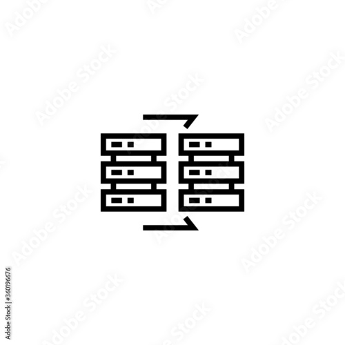 Data Migration glyph icon in black line style icon, style isolated on white background