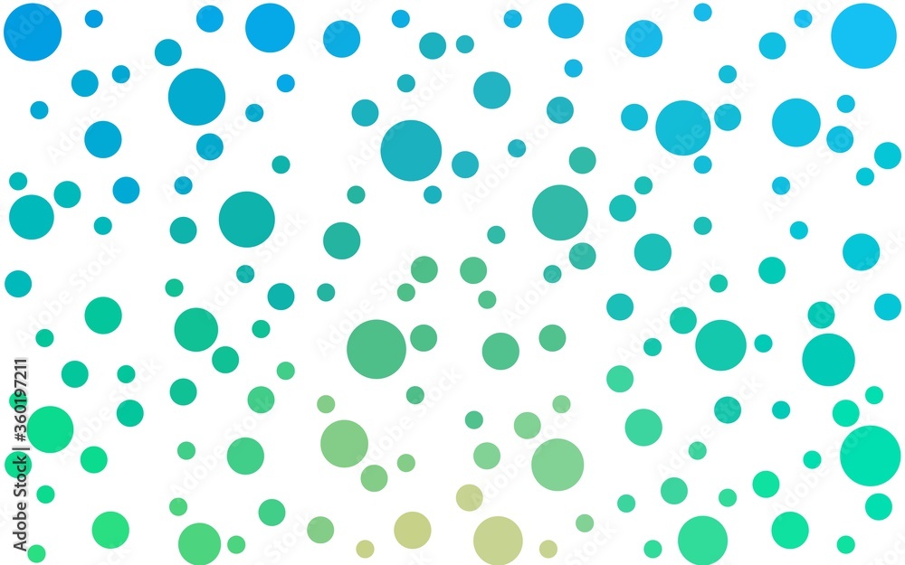 Light Blue, Green vector  background with spots. Beautiful colored illustration with blurred circles in nature style. Pattern for textures of wallpapers.