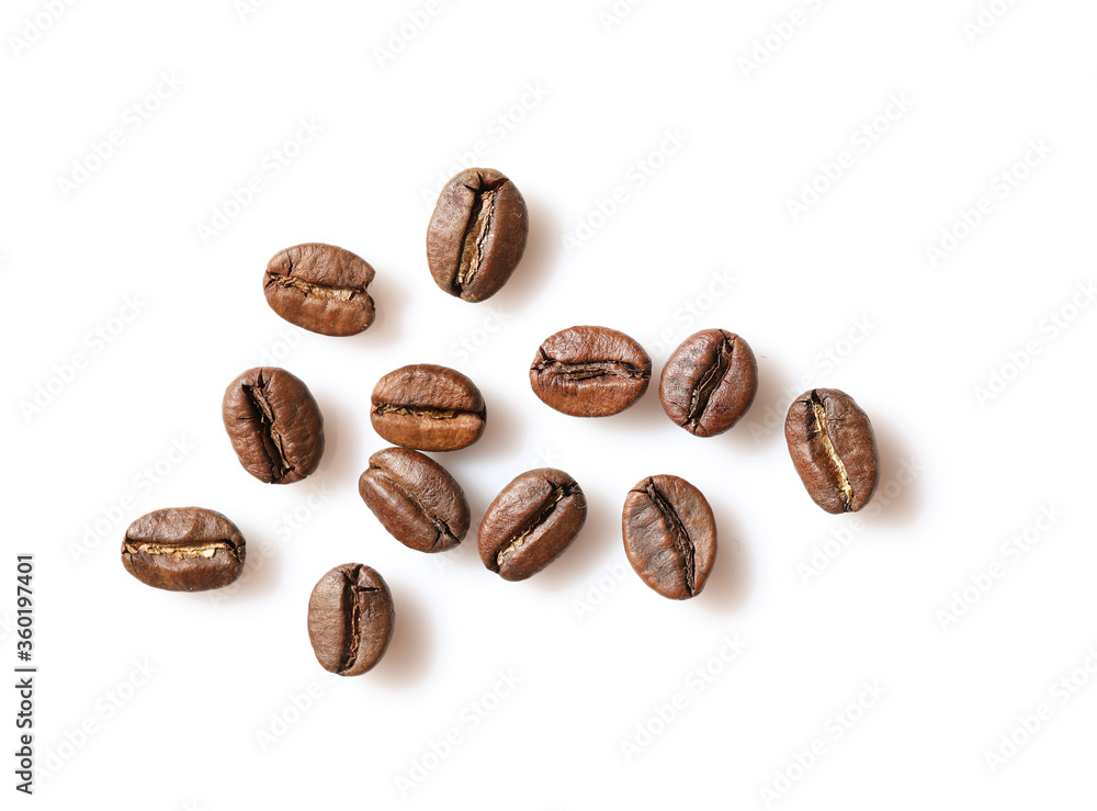 Fototapeta premium Group of coffee beans isolated on white background