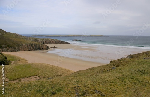 Sangobeg beach in northern Scotland is beautiful  isolated and remote.