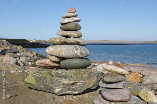 A small rock stack on the beach, Isle of Skye, Scotland, UK.