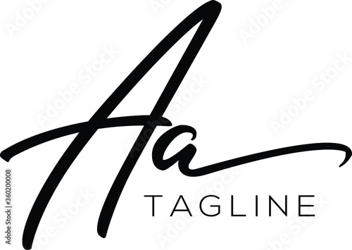 AA Letter Initial Logo Design, Vector Template