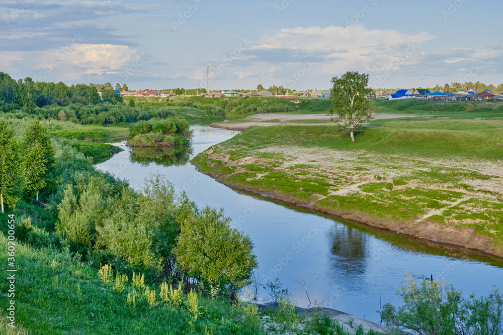 Neighborhood of the Siberian village Begitino, Tyumen region, Russia. Vagai river