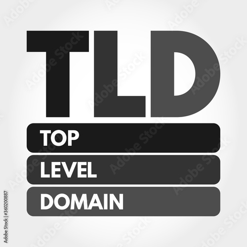 TLD - Top Level Domain acronym, technology concept background