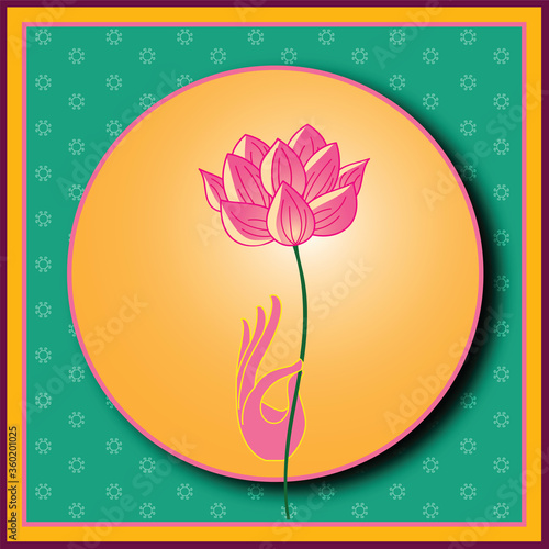 Hand holding lotus flower