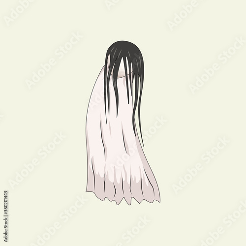 White Lady Cartoon Ghost Character