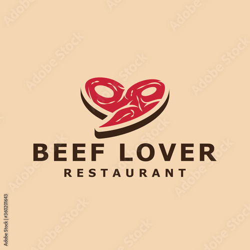 creative beef lover logo design