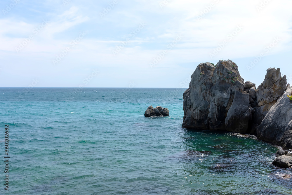 limestone rocks in the sea