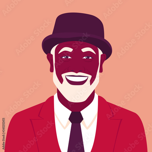 Portrait of an old African man. Stylish grandfather avatar