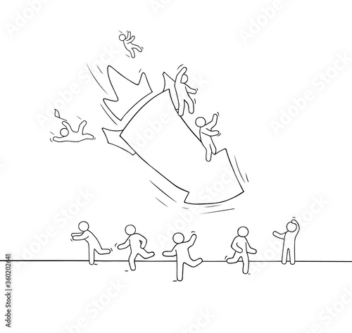 Business background with falling aroow