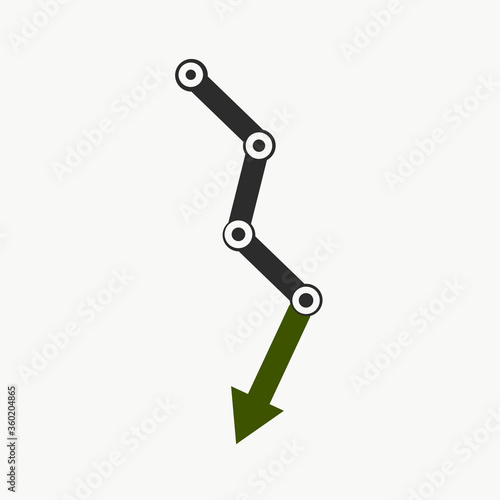 black color chain with green arrow