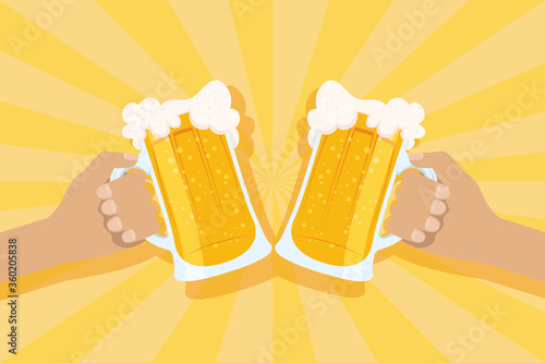 Beer day celebration event with jars
