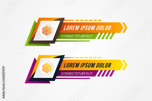 Vector video headline title or television news bar design template isolated on white gradient background. Breaking news. Broadcasting banners tv sport video interface vector graphic.