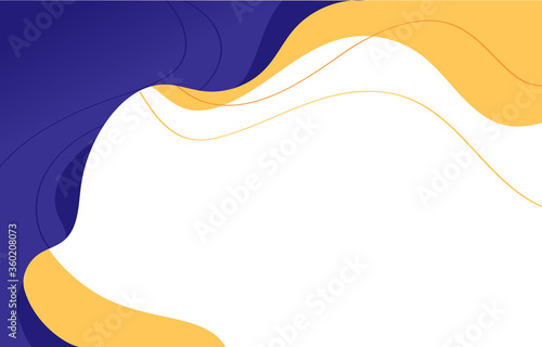 Sfondo con onde blu e giallo con lo spazio per titolo e testi	