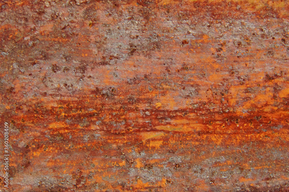Rusty red metal sheet. Old iron background painted in red with rust and chipped. Grunge backgrounds,
