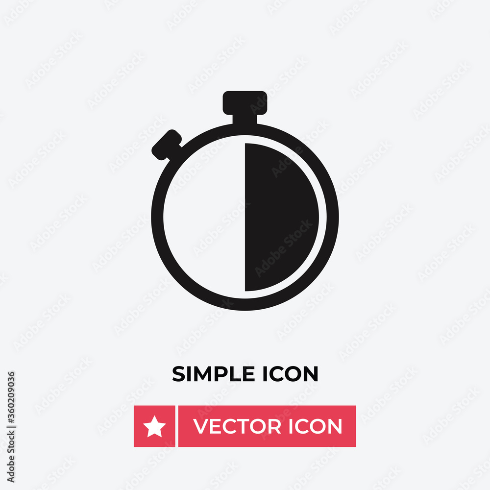 Stopwatch vector icon, simple sign for web site and mobile app. Stopwatch vector icon, simple sign for web site and mobile app.