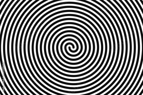 Concentric hypnotic spiral. Concept illusttration of hypnosis, vertigo. Abstract vector background. photo