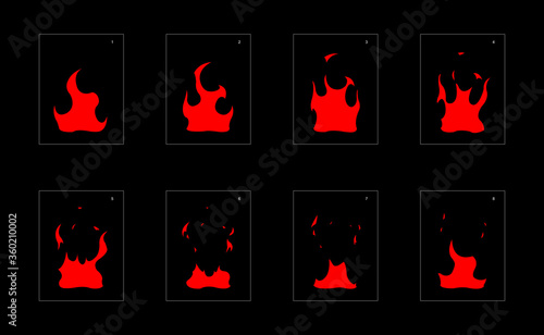 Fire explosion effect. Explosion Animation effect. Animation Sprite sheet for games, cartoon or animation. vector style animation effect 1274.