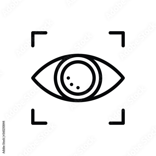 Red eye camera menu icon vector logo.