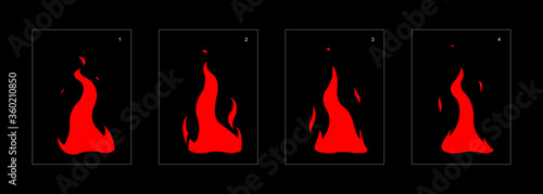 Fire explosion effect. Explosion Animation effect. Animation Sprite sheet for games, cartoon or animation. vector style animation effect 1298.