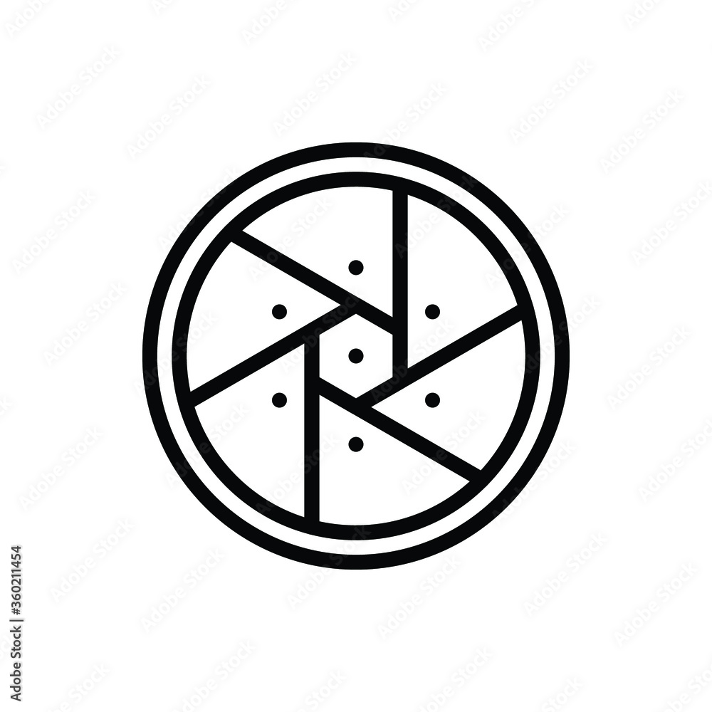 Shutter aperture lens icon vector logo. Shutter aperture lens icon vector logo.