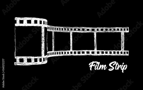 Film strip vector illustration. Hand drawn 3d style
