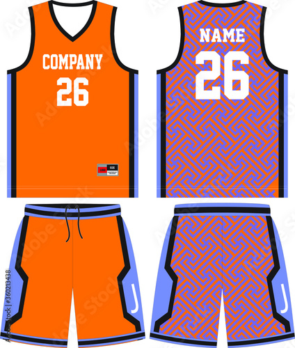 Basketball uniform mock up template design for basketball club Vector Illustration