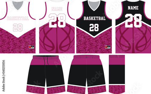 Basketball uniform mock up template design for basketball club Vector Illustration