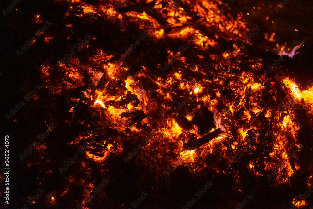 burning ashes texture from above burning ashes texture from above