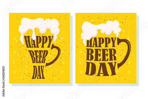 Beer day celebration event with jars