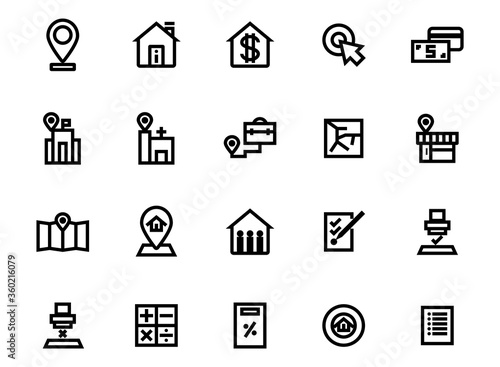 Real estate buying outline icon pixel perfect