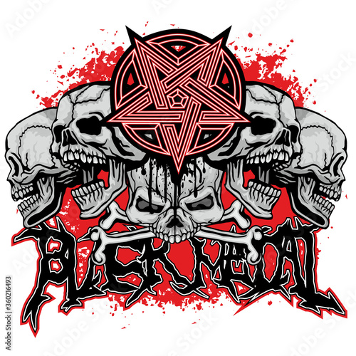 Gothic sign with skull and wings, grunge vintage design t shirts
